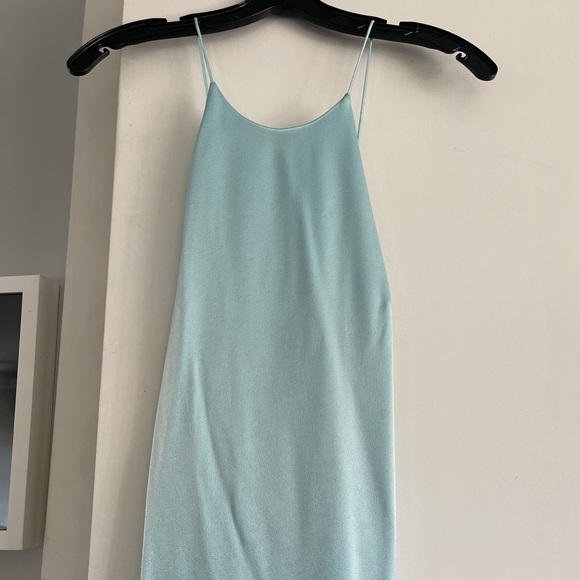 NWT Alice+Olivia Satin Maxi Dress in Powder Blue - Picture 6 of 7